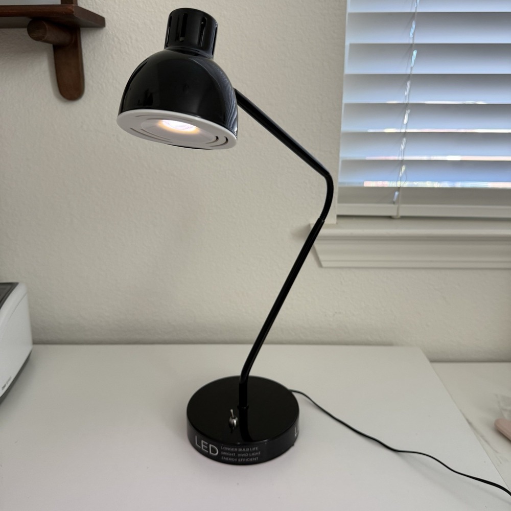 Architecture Black Gooseneck Bendable Desk Table Lamp LED Lighting 22"